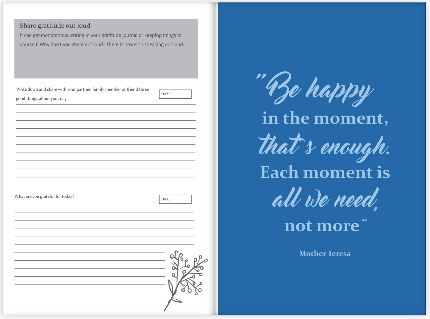 Blue Classic Gratitude Journal