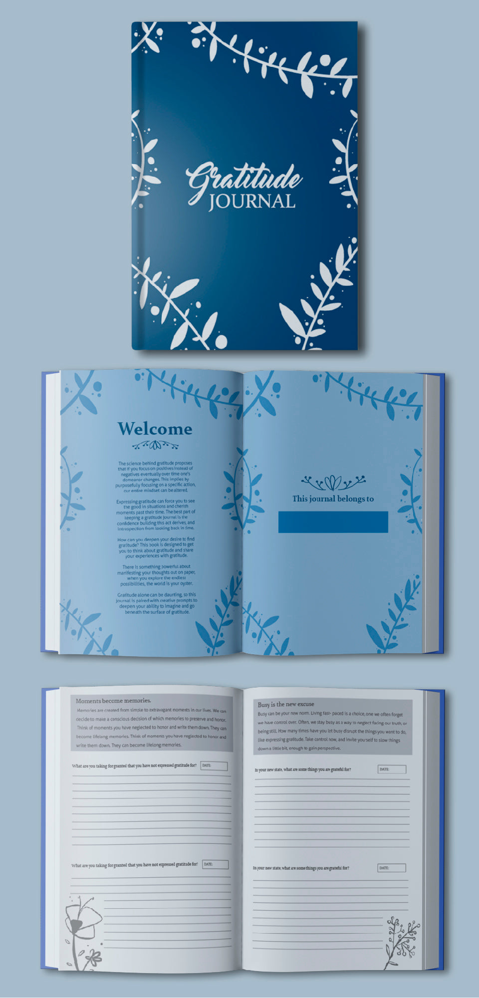 Blue Classic Gratitude Journal